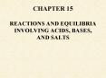 CHAPTER 15 REACTIONS AND EQUILIBRIA INVOLVING ACIDS, BASES, AND SALTS PowerPoint PPT Presentation