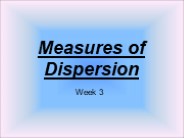 Measures of Dispersion