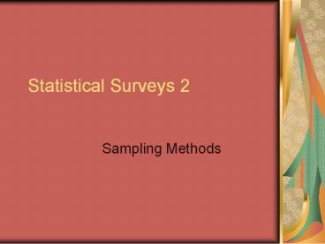 Statistical Surveys 2 presentation | free to download