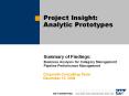 Project Insight: Analytic Prototypes PowerPoint PPT Presentation