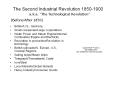 The Second Industrial Revolution 1850-1900 PowerPoint PPT Presentation