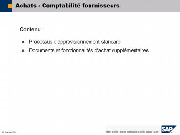 Achats - Comptabilit