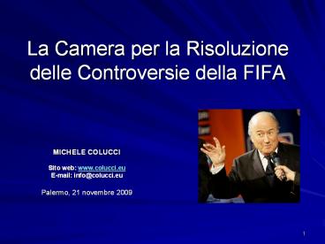 La Camera per la Risoluzione delle Controversie della FIFA
