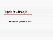 Tijek studiranja