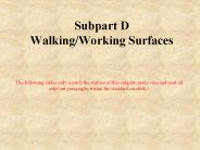 Subpart D Walking/Working Surfaces