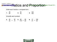 Ratios and Proportion