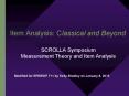 Item Analysis: Classical and Beyond PowerPoint PPT Presentation