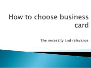 how to choose business card