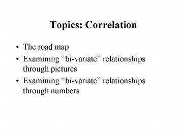 Topics: Correlation