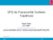 SPSS ile Parametrik Testlerin Yapilmasi