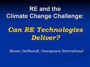 RE and the Climate Change Challenge: