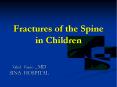 Fractures of the Spine in Children PowerPoint PPT Presentation