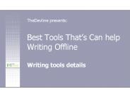 Best Tools that's can help writing offline