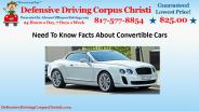 Need To Know Facts About Convertible Cars