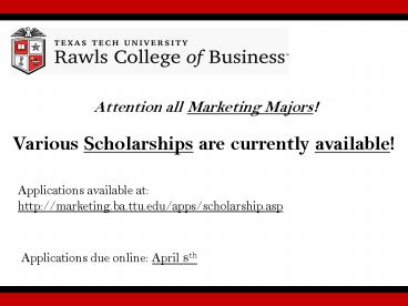 Attention all Marketing Majors!