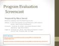 Program Evaluation Screencast PowerPoint PPT Presentation