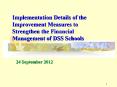 Implementation Details of the Improvement Measures to Strengthen the Financial Management of DSS Schools PowerPoint PPT Presentation