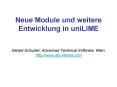 Neue Module und weitere Entwicklung in uniLIME  Gerald Schuster, Advanced Technical Software, Wien. http://www.ats-vienna.com PowerPoint PPT Presentation