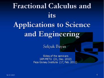 Ppt Fractional Calculus And Its Applications To Science And Ppt Fractional Calculus And Its Applications To Science And