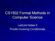 CS1502 Formal Methods in Computer Science