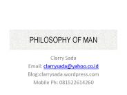 PHILOSOPHY OF MAN