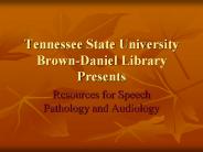 Tennessee State University Brown-Daniel Library Presents