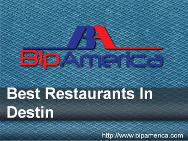 Best Restaurants In Destin