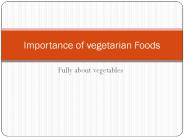 Importance of Vegetarian foods
