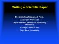 Writing a Scientific Paper PowerPoint PPT Presentation