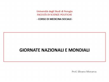 Prof. Silvano Monarca