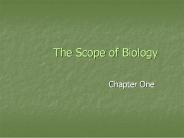 The Scope of Biology