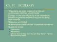 Ch. 50  ECOLOGY PowerPoint PPT Presentation