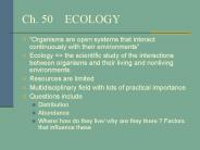 Ch. 50  ECOLOGY