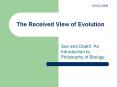 The Received View of Evolution PowerPoint PPT Presentation