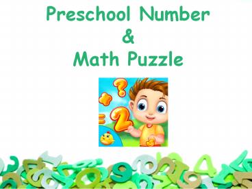 Preschool Number & Maths Puzzle