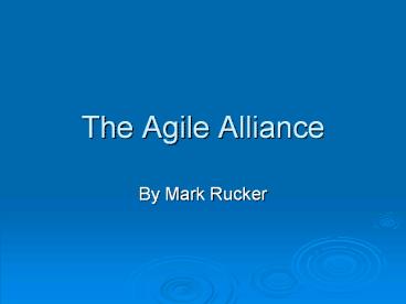 The Agile Alliance