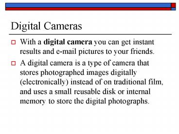 Digital Cameras