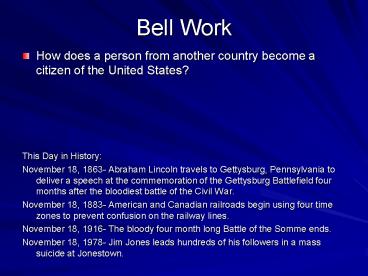 Bell Work