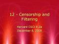 12 - Censorship and Filtering PowerPoint PPT Presentation