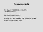 Announcements