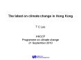 The latest on climate change in Hong Kong PowerPoint PPT Presentation