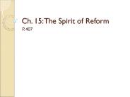 Ch. 15: The Spirit of Reform