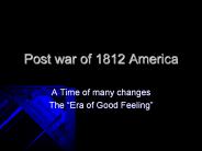 Post war of 1812 America