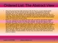 Ordered List: The Abstract View PowerPoint PPT Presentation