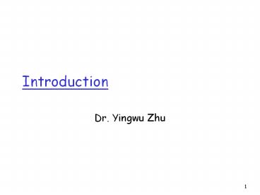 Dr. Yingwu Zhu