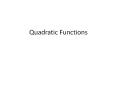Quadratic Functions PowerPoint PPT Presentation
