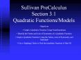 Sullivan PreCalculus Section 3.1 Quadratic Functions/Models PowerPoint PPT Presentation