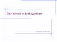 Sicherheit in Netzwerken PowerPoint PPT Presentation