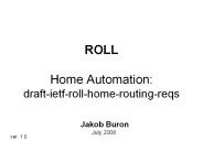 ROLL Home Automation: draft-ietf-roll-home-routing-reqs