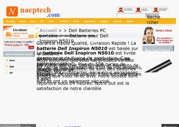 Batterie Ordinateur Portable Dell Inspiron N5010